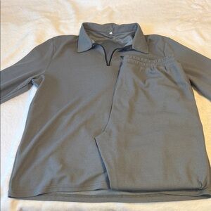 Gray Long Sleeve Top and Pants Set